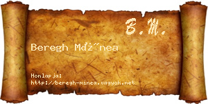 Beregh Mínea névjegykártya
